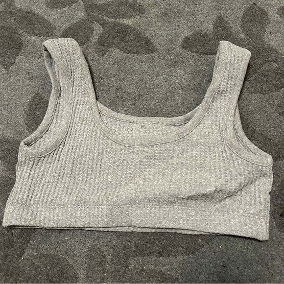 Old navy grey waffle texture bralette with buttons - Picture 3 of 3
